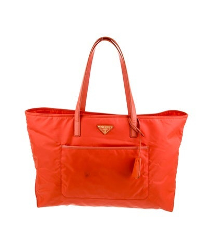 Prada Enameled Metal Triangle Tote