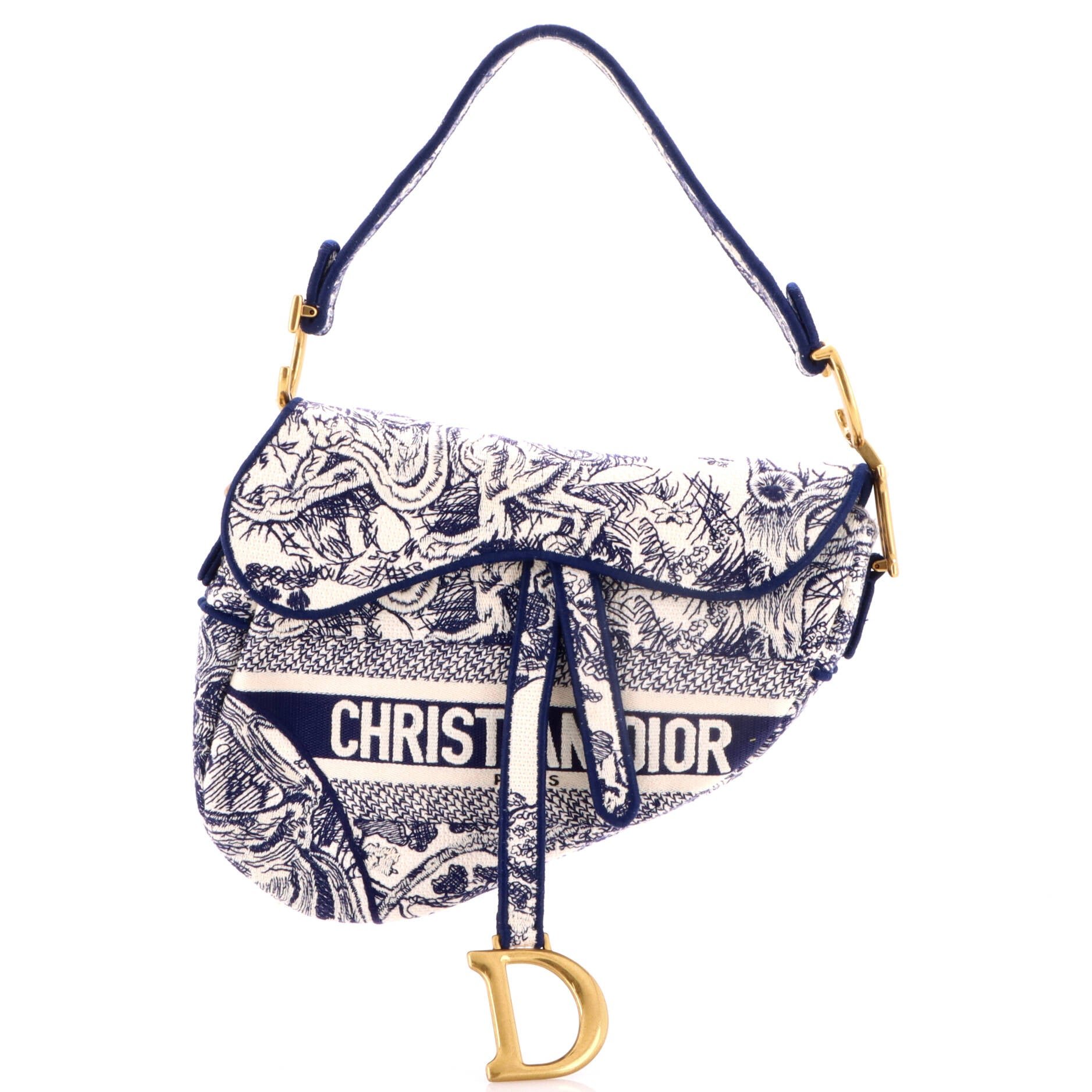 Saddle Bag Logo Embroidered Canvas Medium