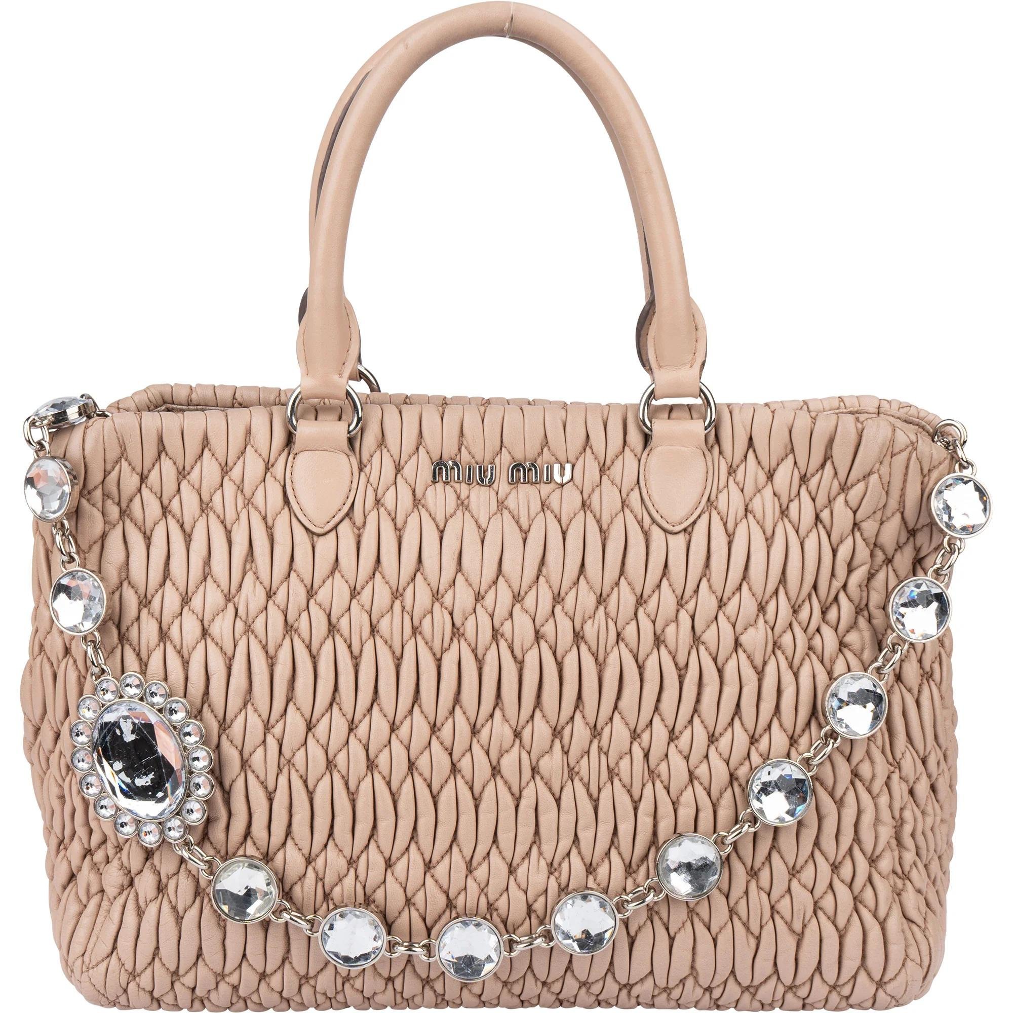 Miu Crystal leather handbag