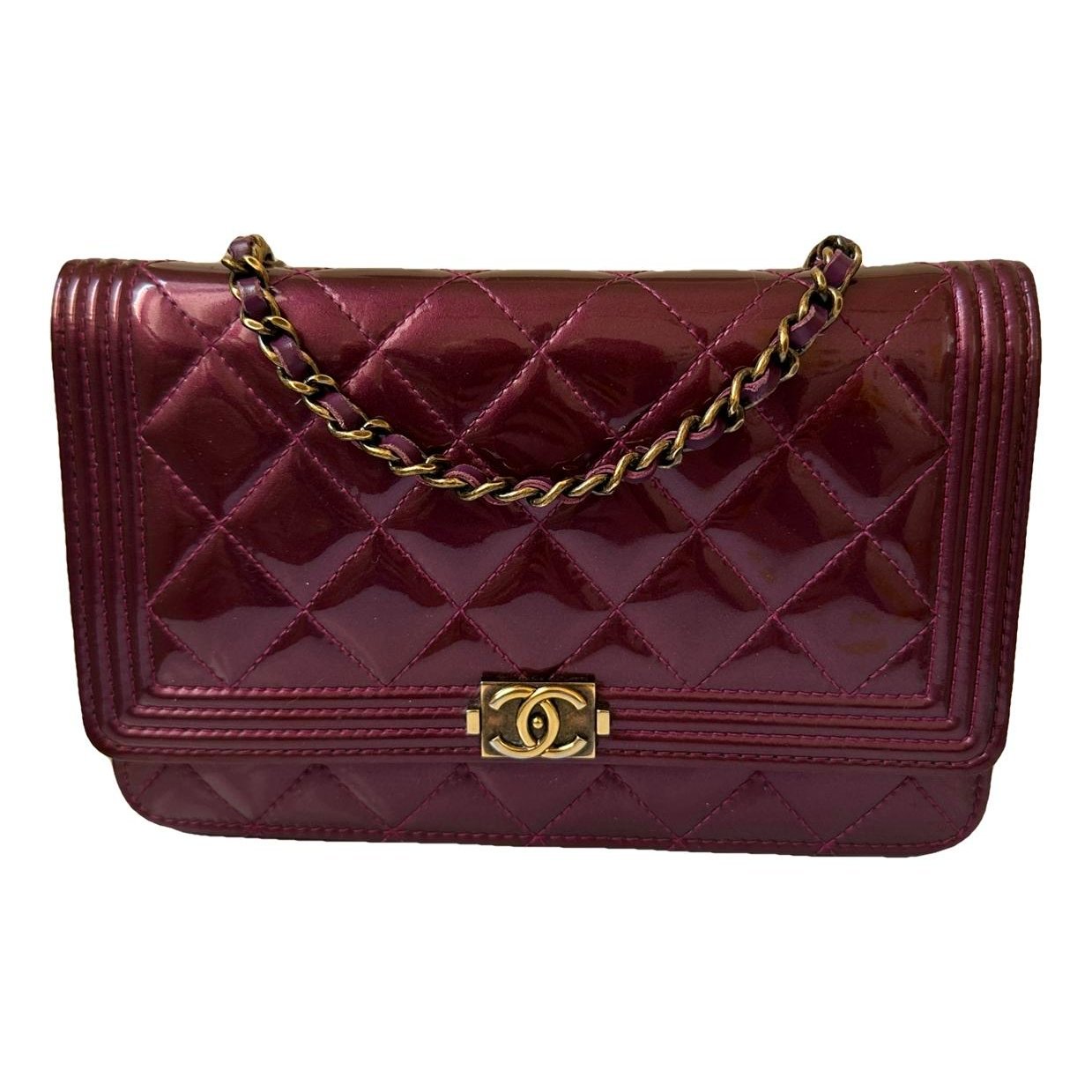 Wallet On Chain Boy Half Flap leather crossbody bag