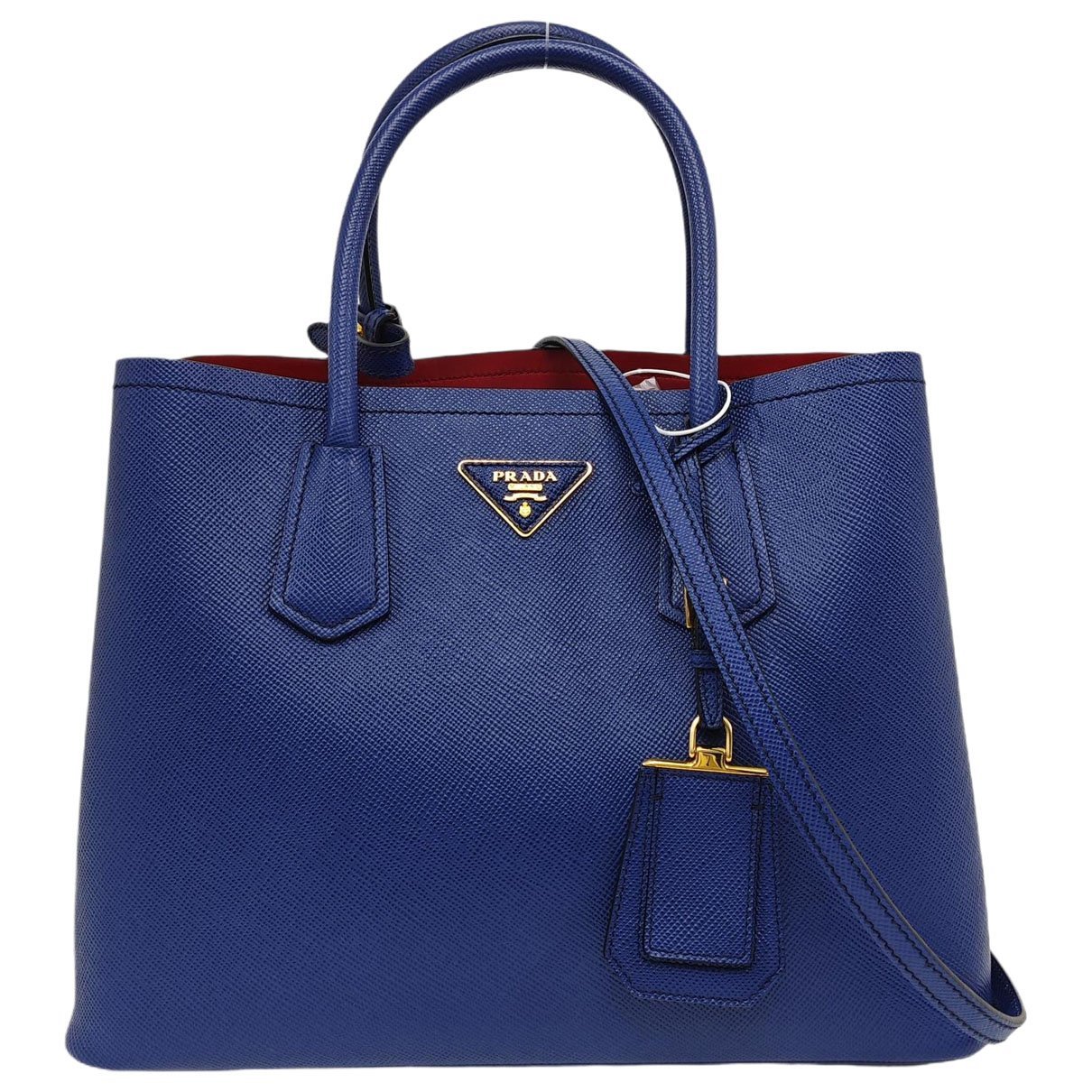 Double leather handbag