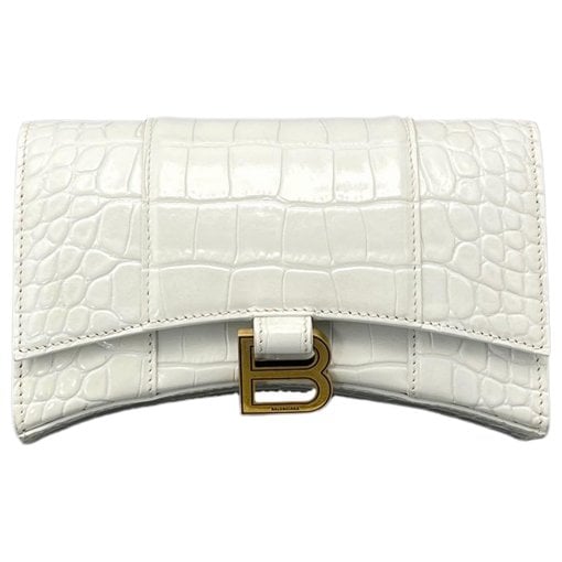 Hourglass leather handbag