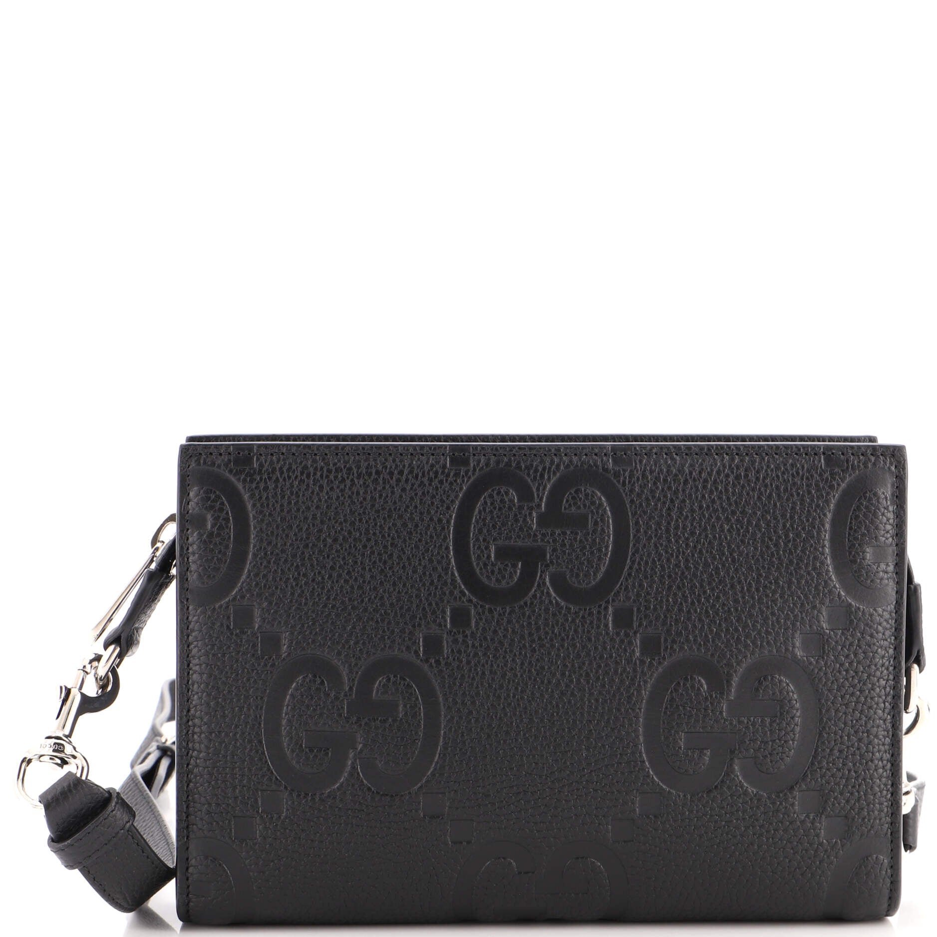 Zip Crossbody Bag Jumbo GG Embossed Leather