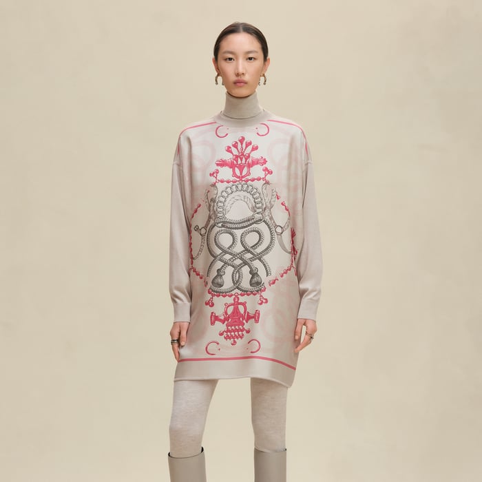 Beige Avoine "Palefroi Remix" Twillaine Tunic Short Dress