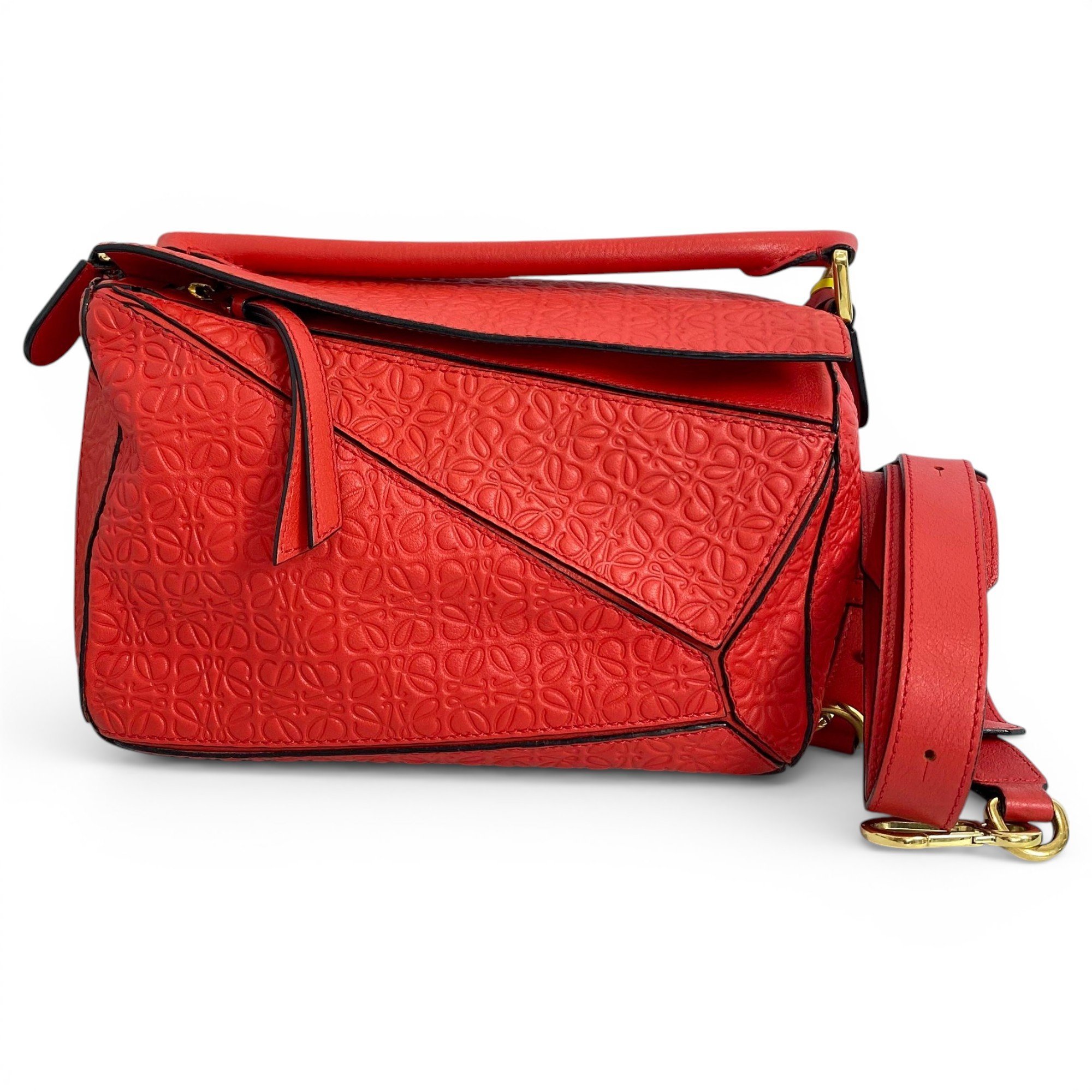 Puzzle leather handbag