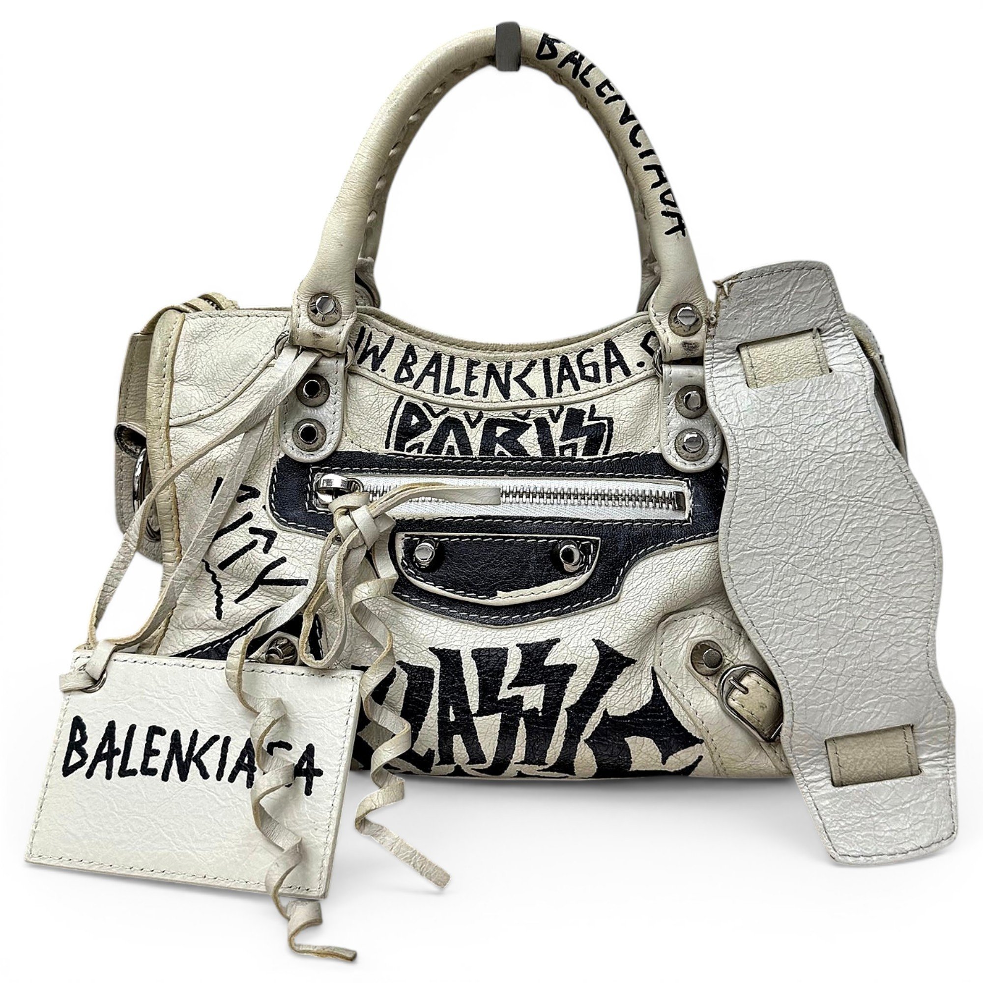 City leather handbag