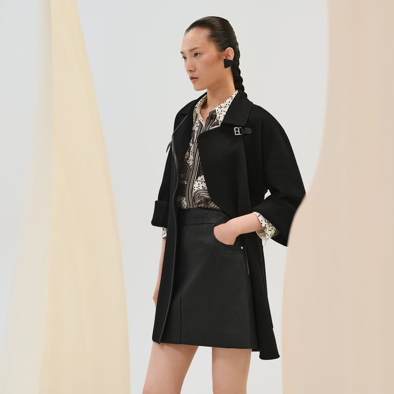 Jacket with leather detail