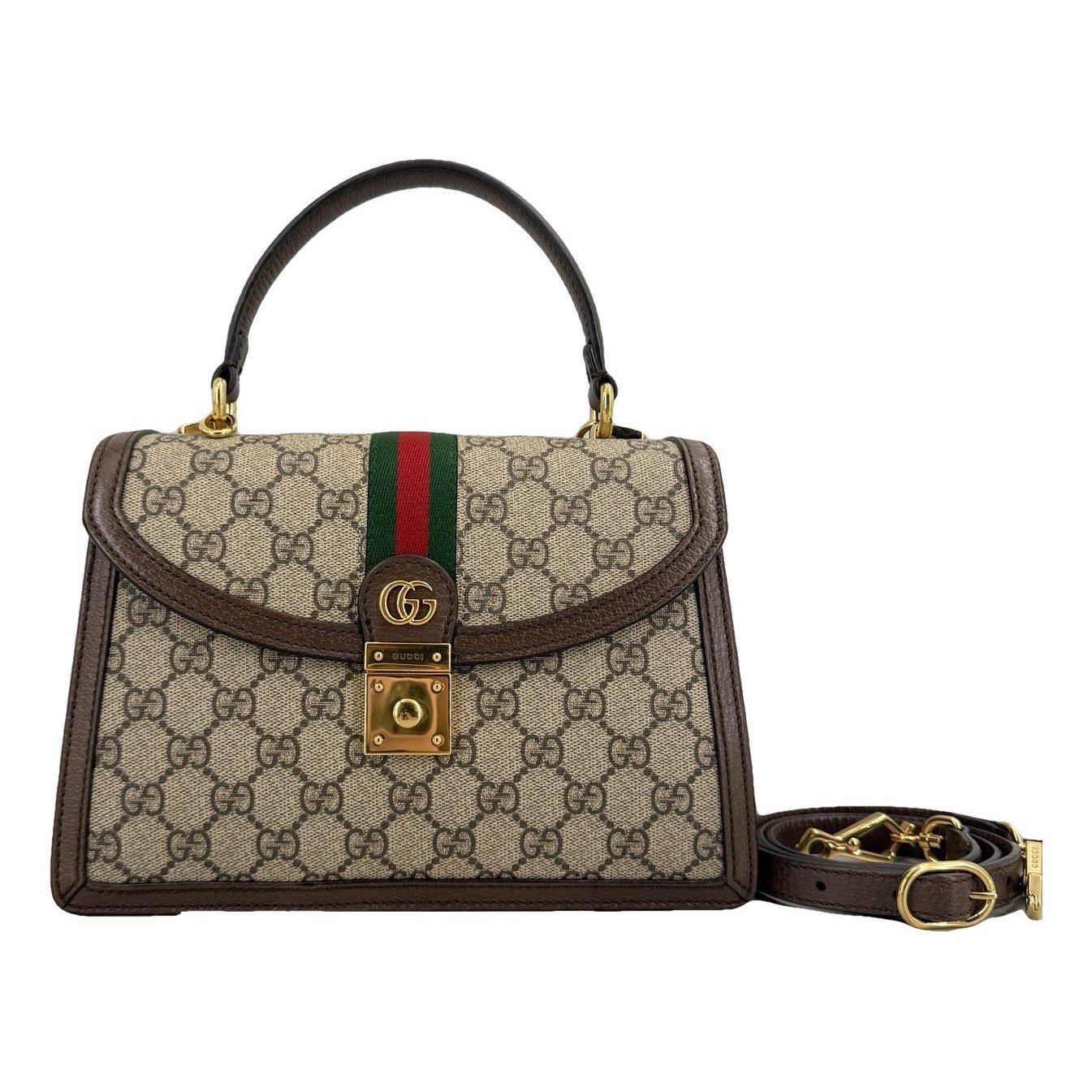 Ophidia Flap Top Handle leather handbag