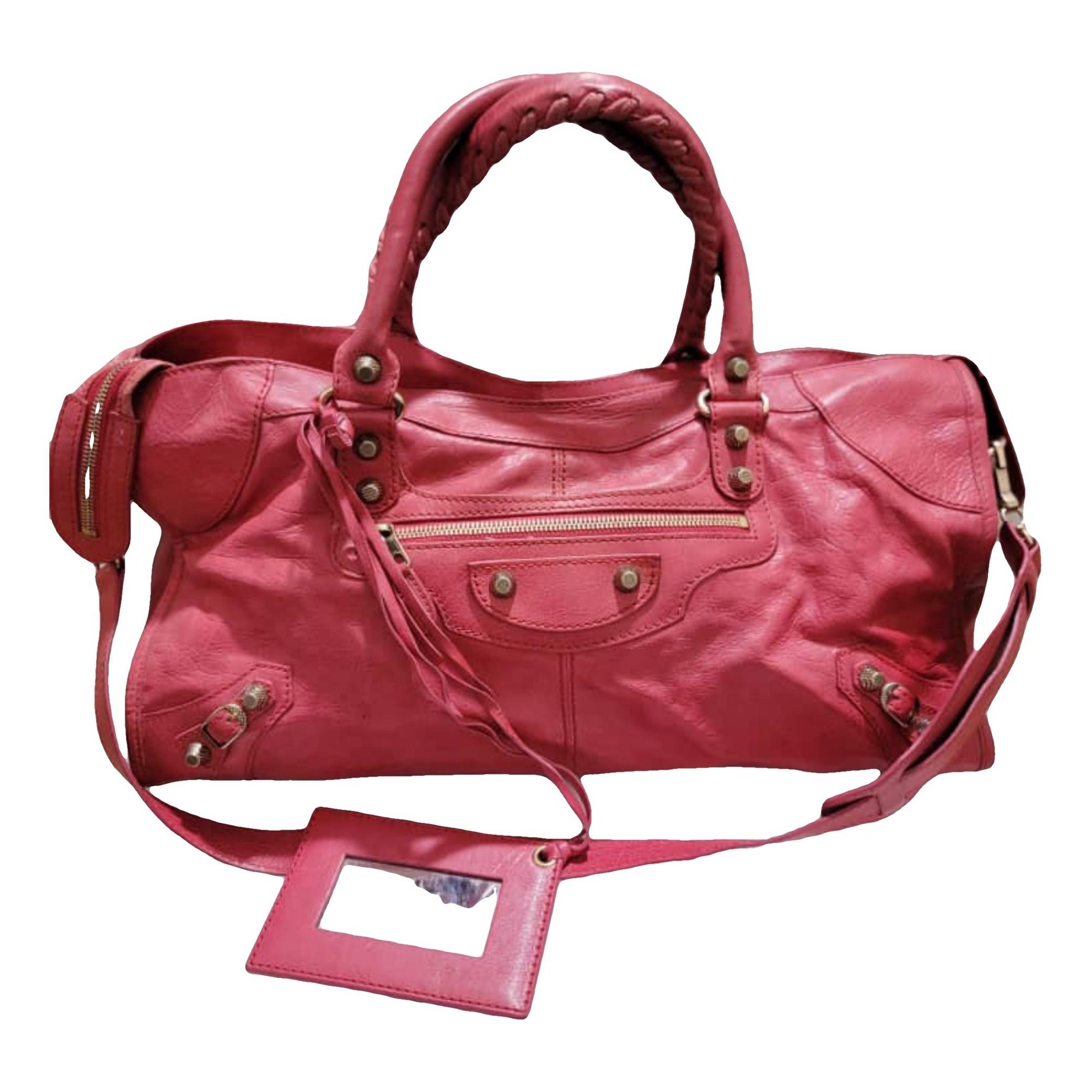 City leather handbag
