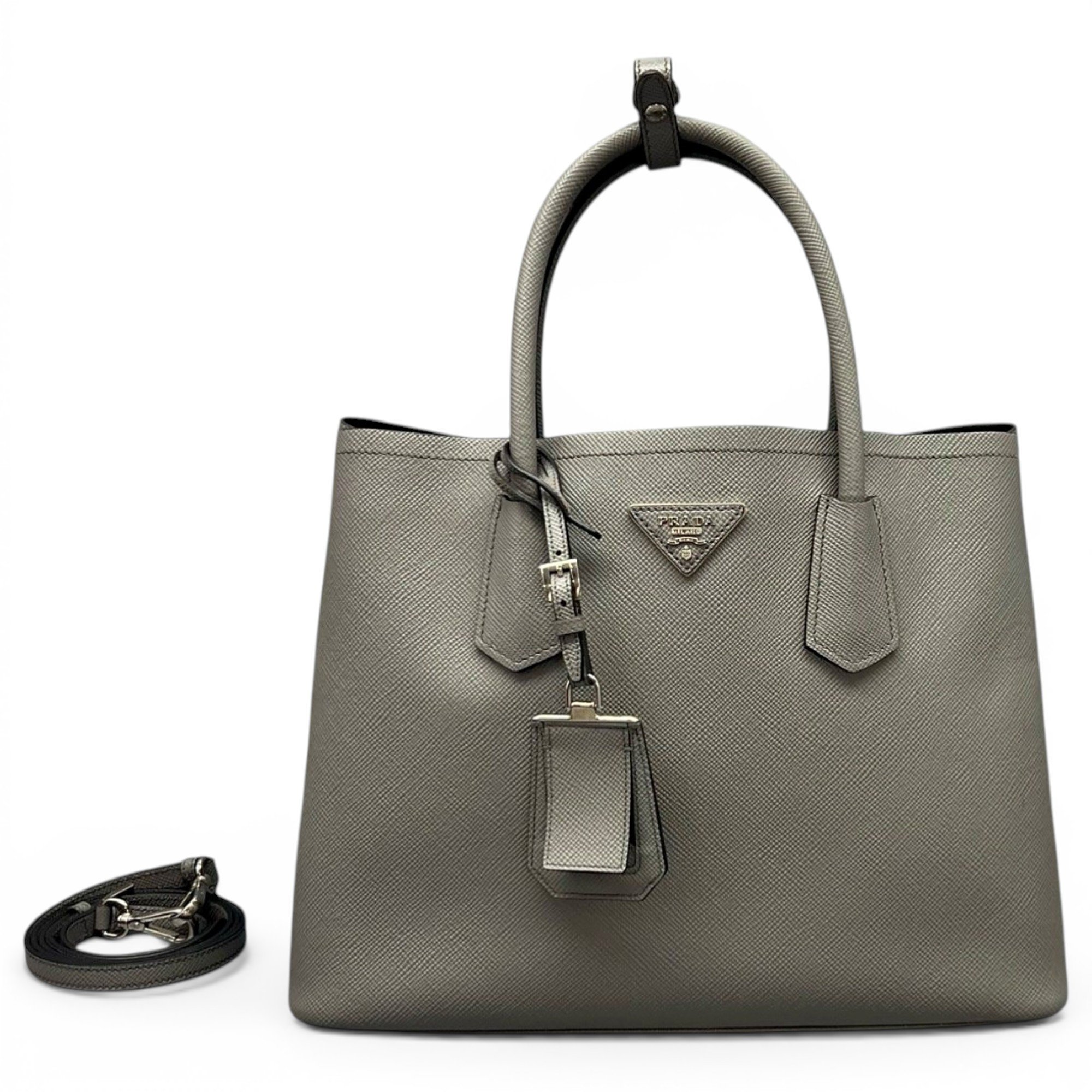 Double leather tote