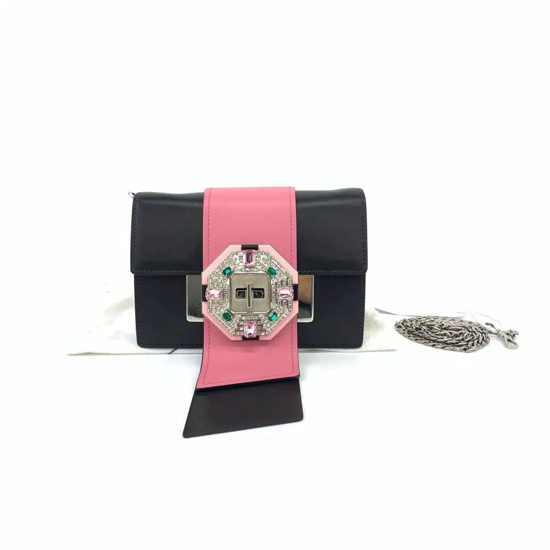 Ribbon leather crossbody bag