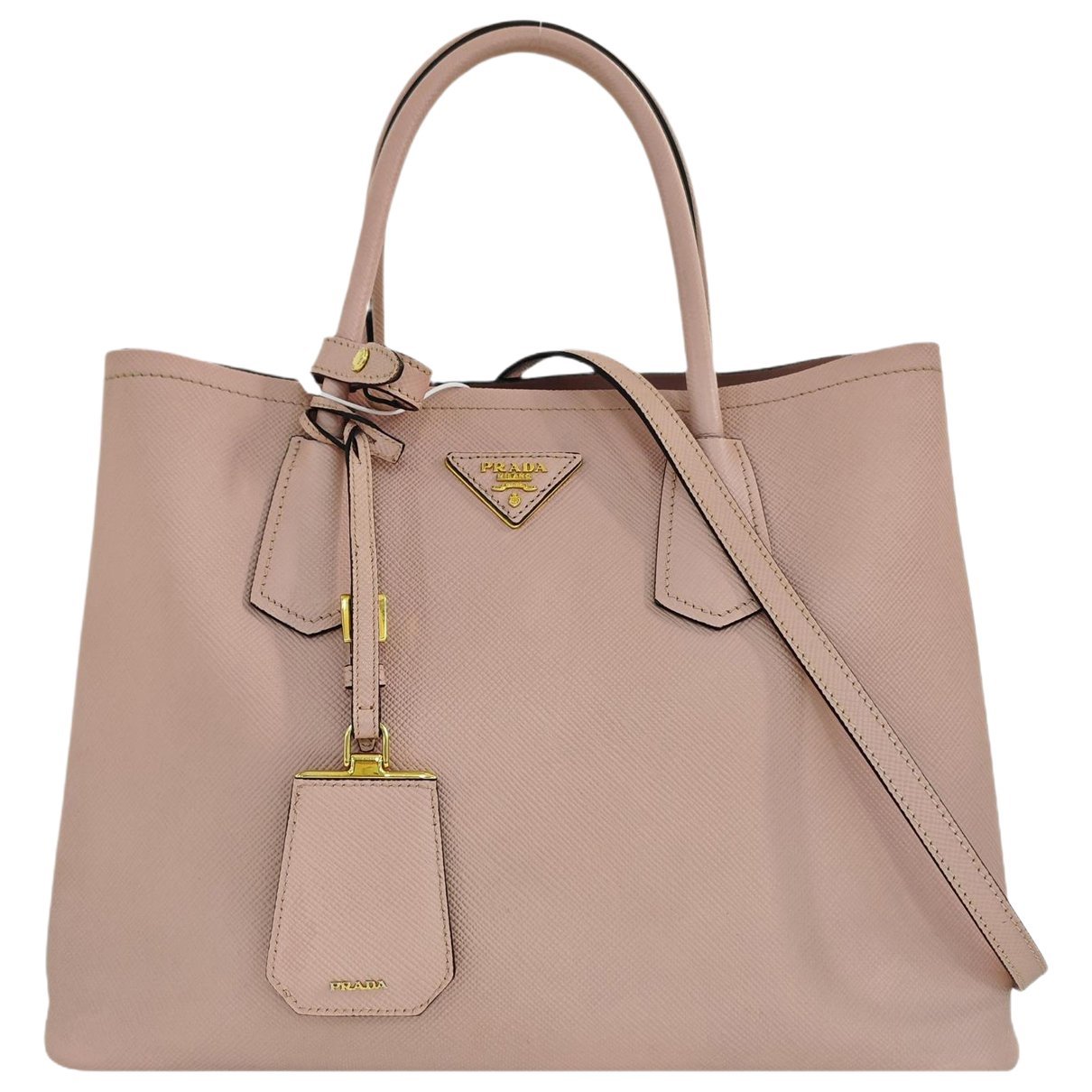 Double leather handbag