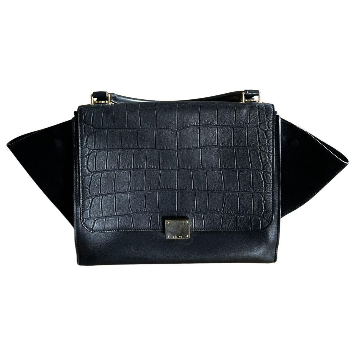 Trapèze leather handbag