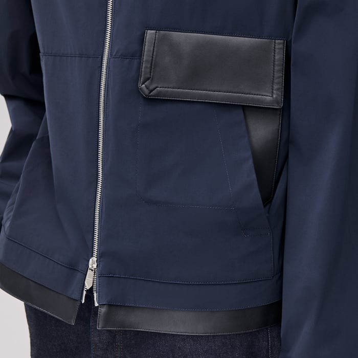 Océan Hooded Jacket With Leather Details