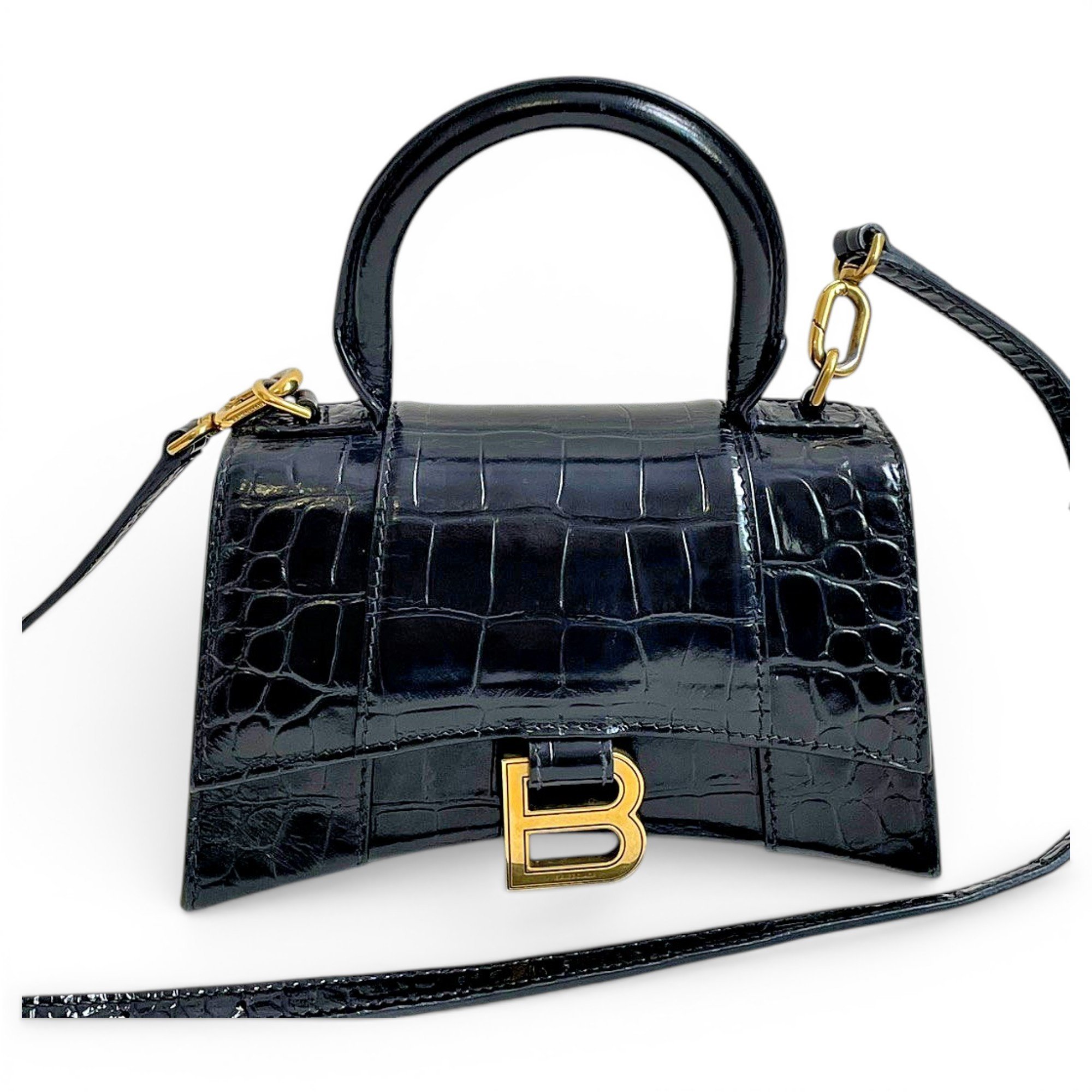 Hourglass leather crossbody bag