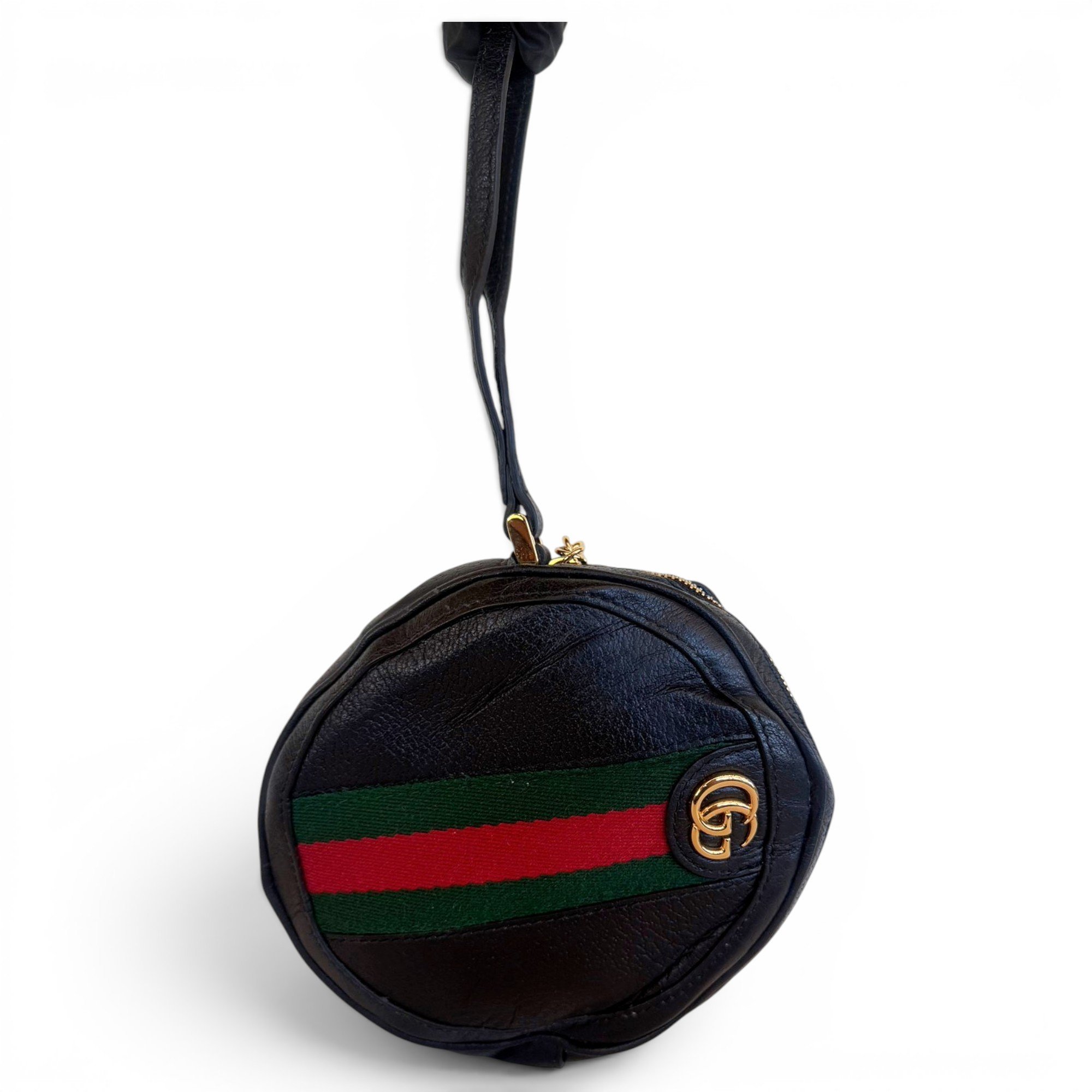 Ophidia Round leather crossbody bag