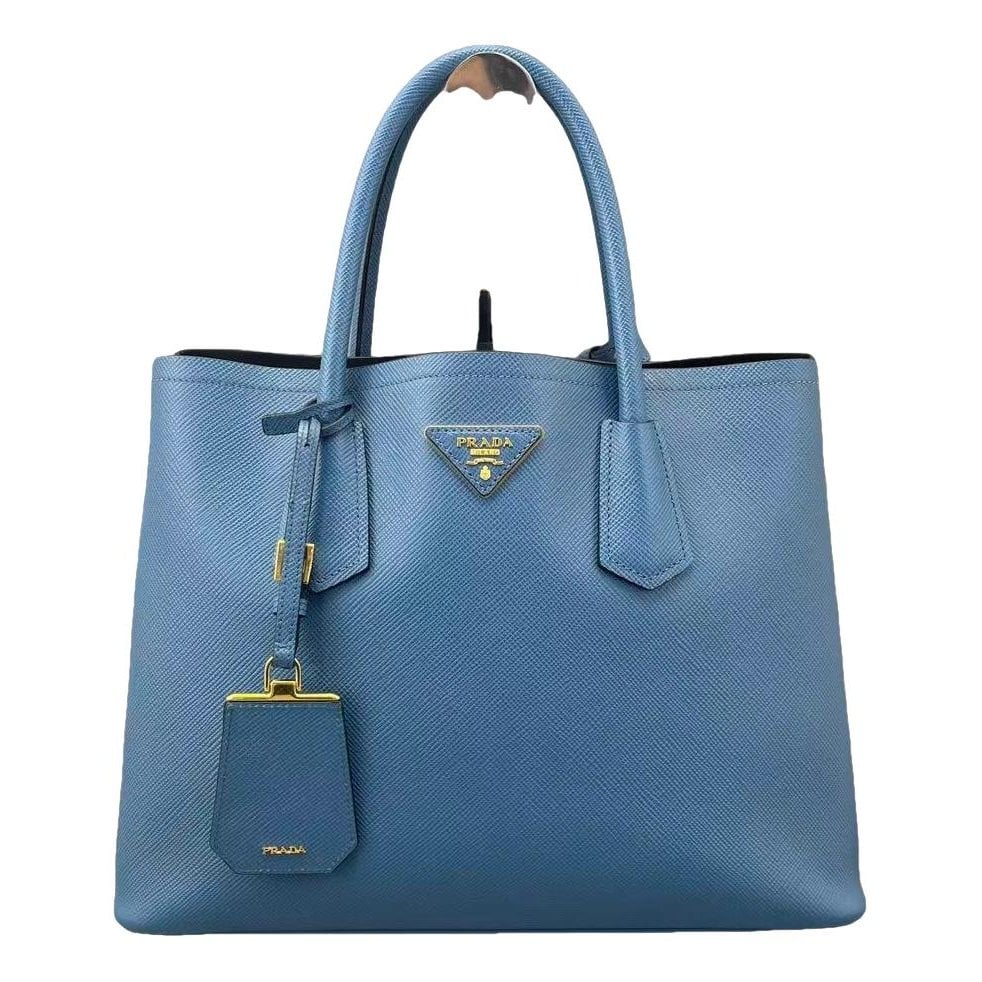 Double leather handbag