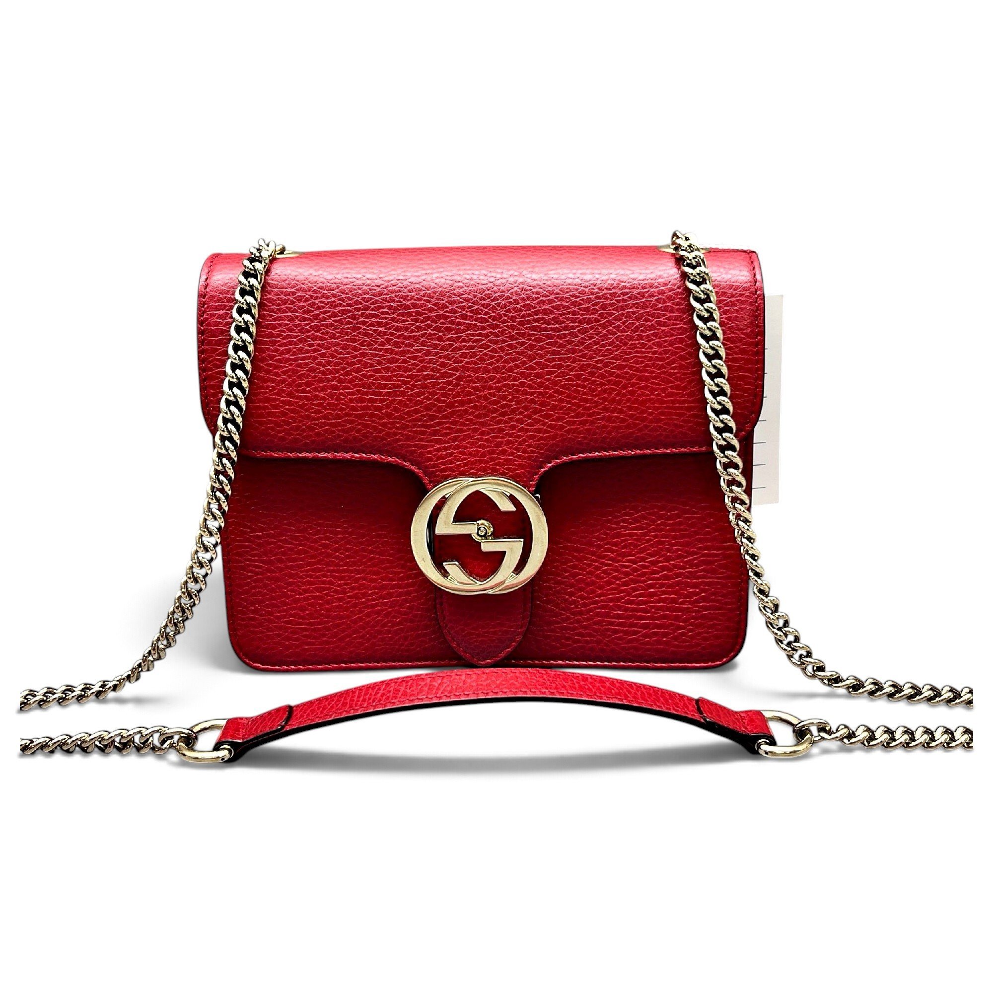 Interlocking leather handbag