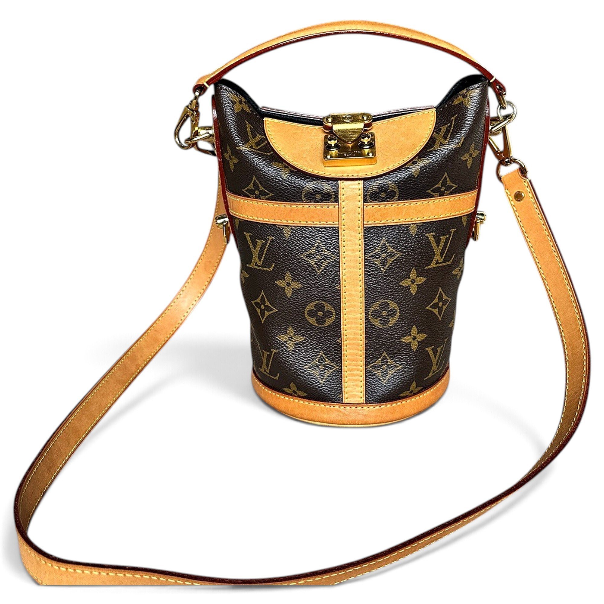 Duffle leather crossbody bag