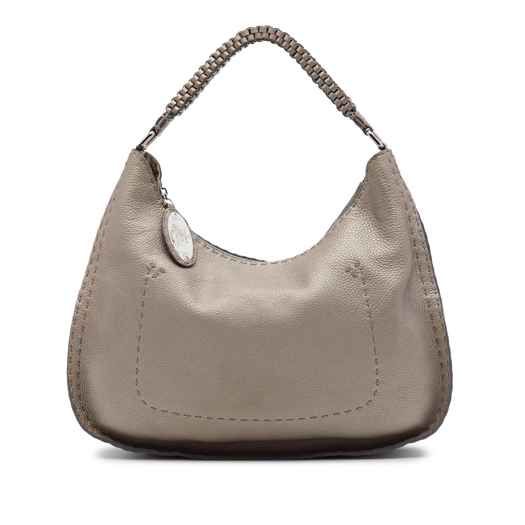 Pocket leather handbag