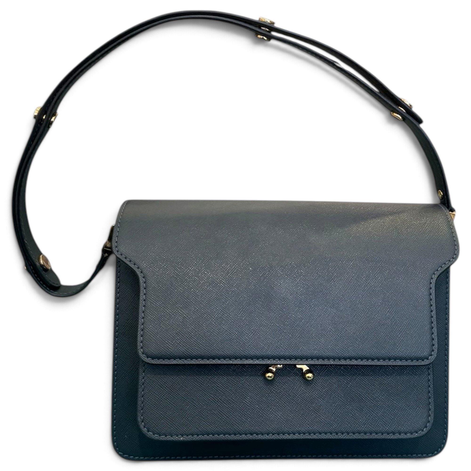 Trunk leather crossbody bag