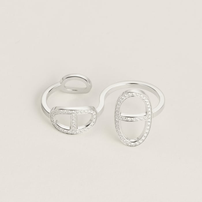 Sans Coloris Chaine d'Ancre Contour Double Ring