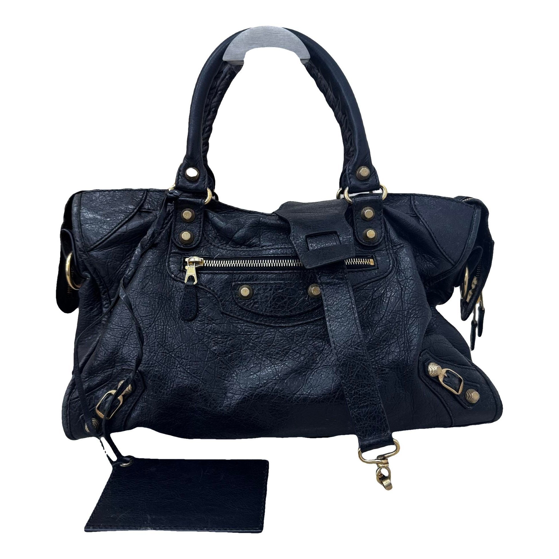 City leather handbag