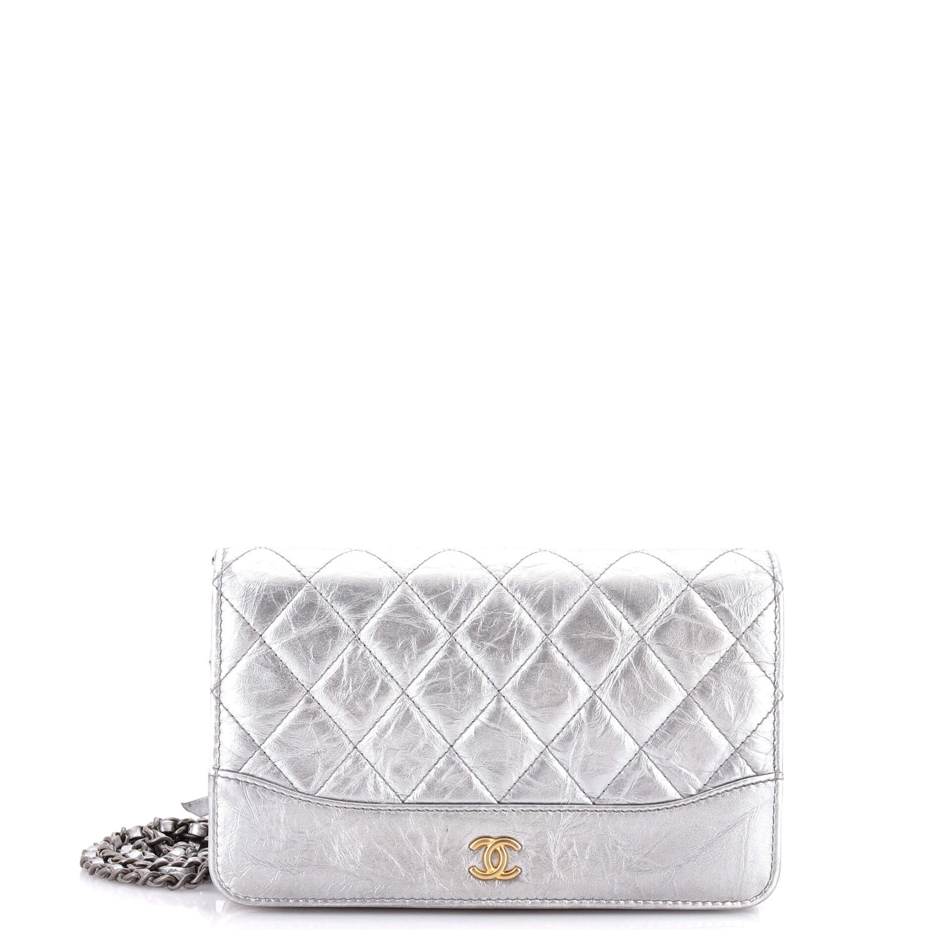 Gabrielle Wallet on Chain Quilted Aged Calfskin