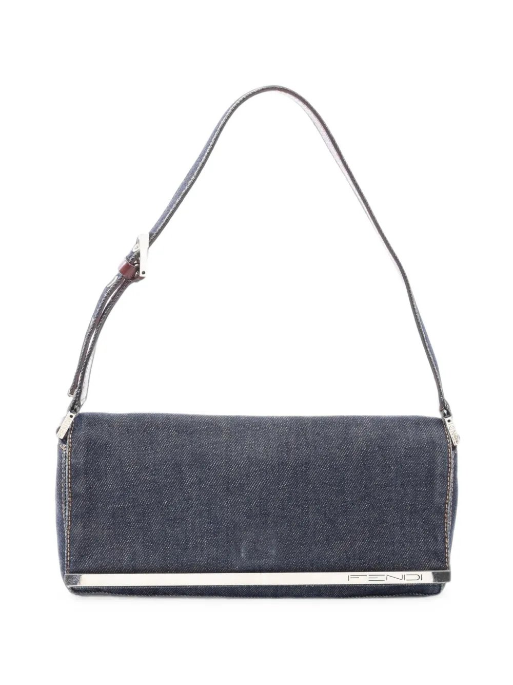 2000s logo denim shoulder bag