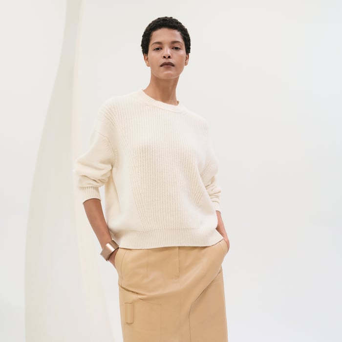Blanc Naturel Cashmere Long-sleeve Sweater