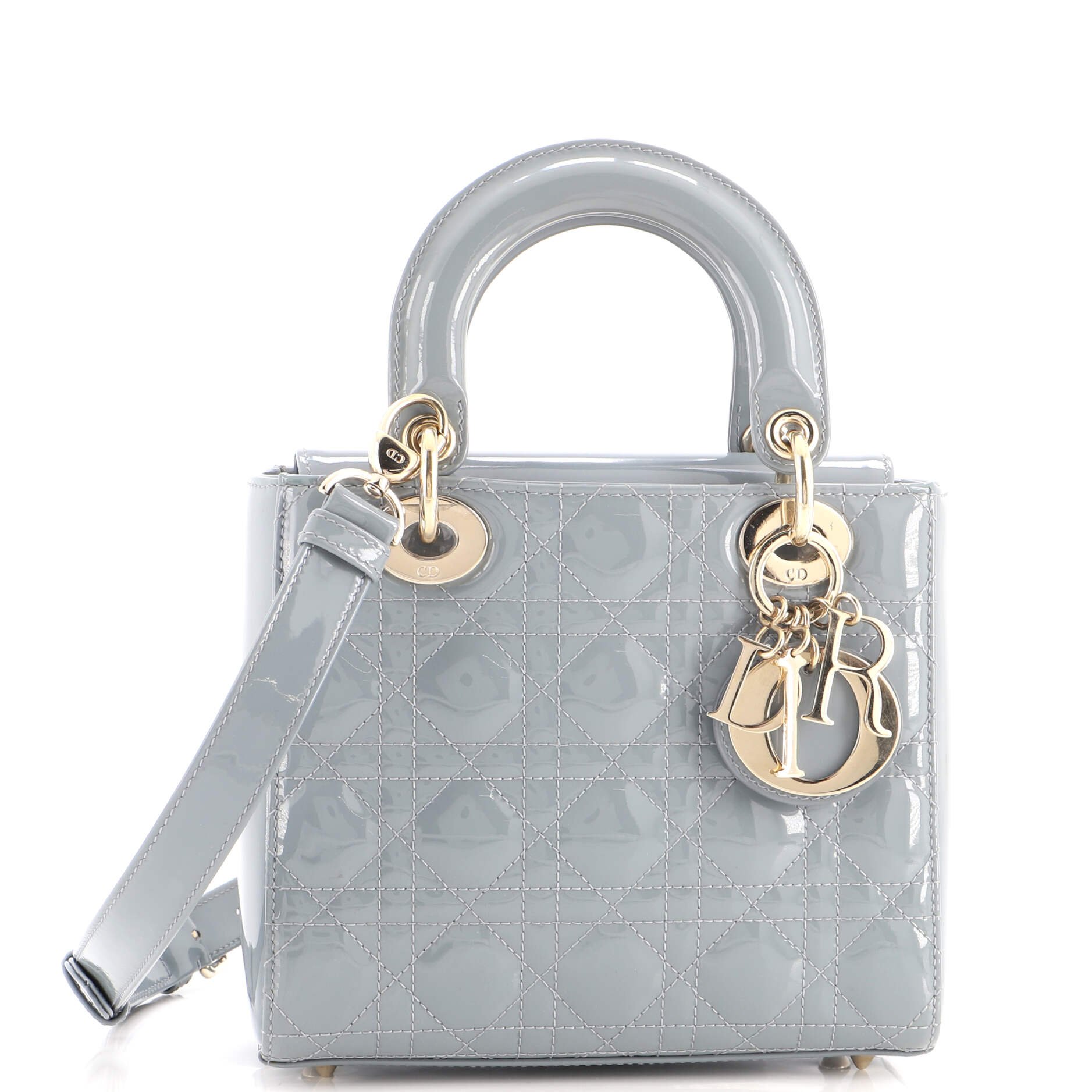 Lady Dior Bag Cannage Quilt Patent Small