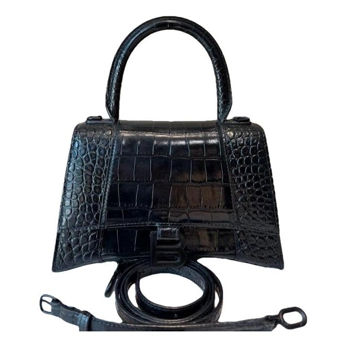 Hourglass leather handbag