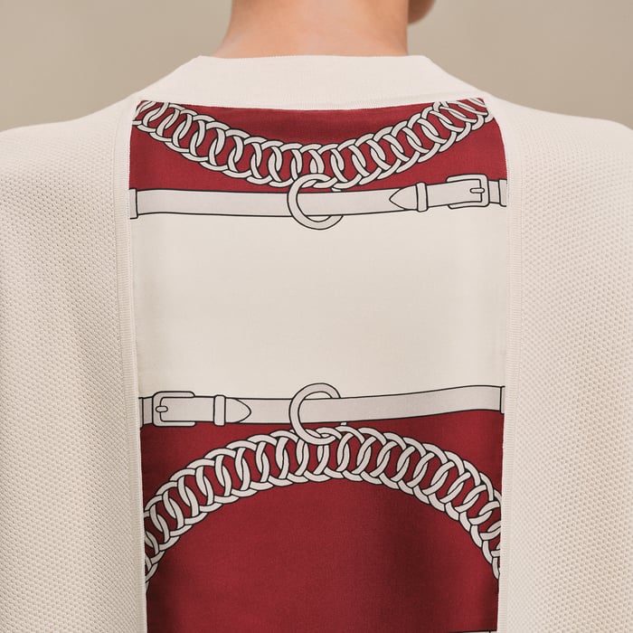 Beige Amande "Grand Manege Detail Remix" Wide Short-sleeve Sweater