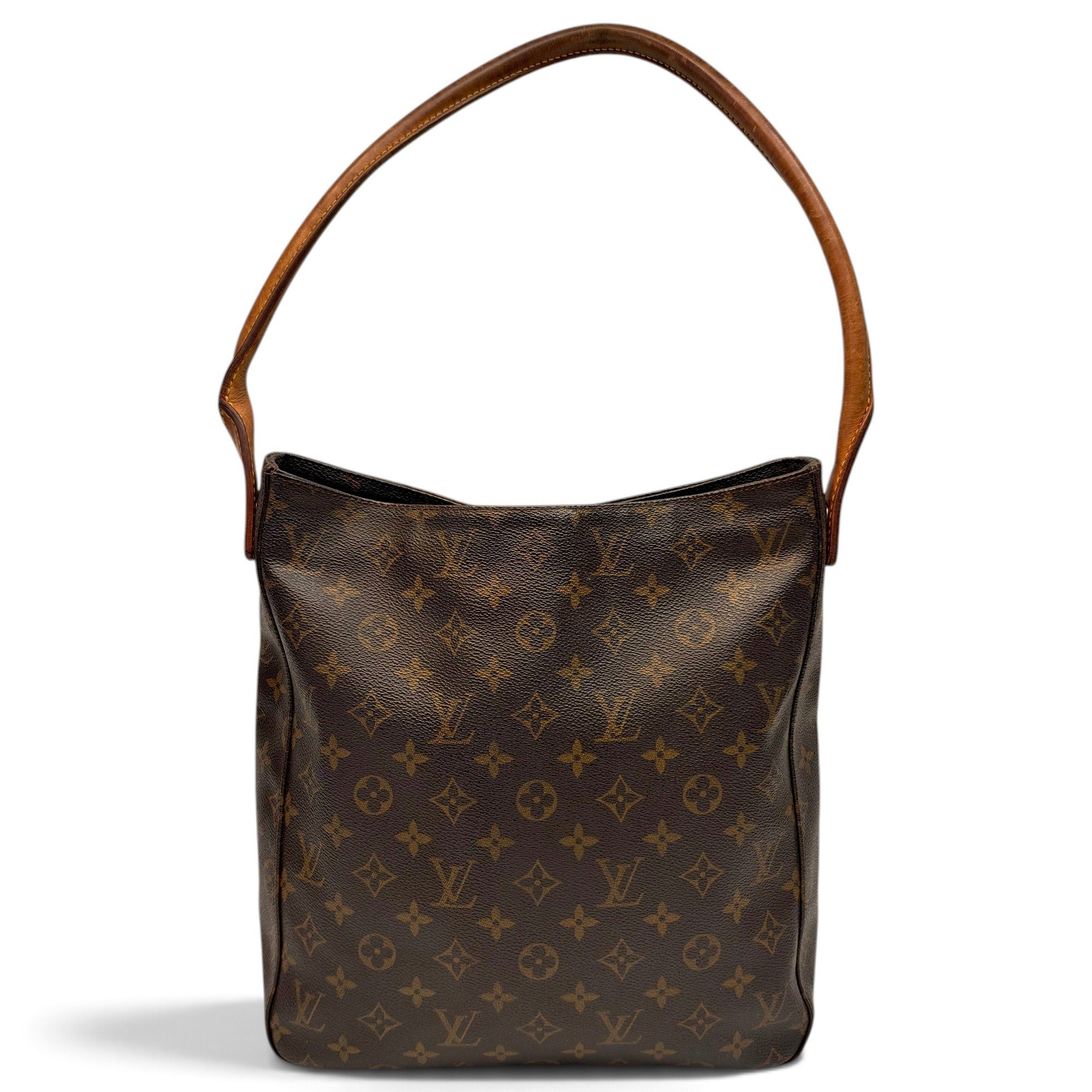 Looping leather handbag