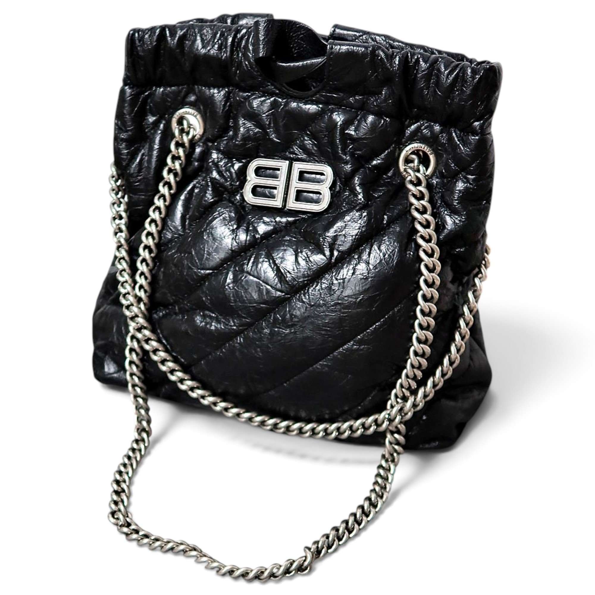 Crush leather handbag