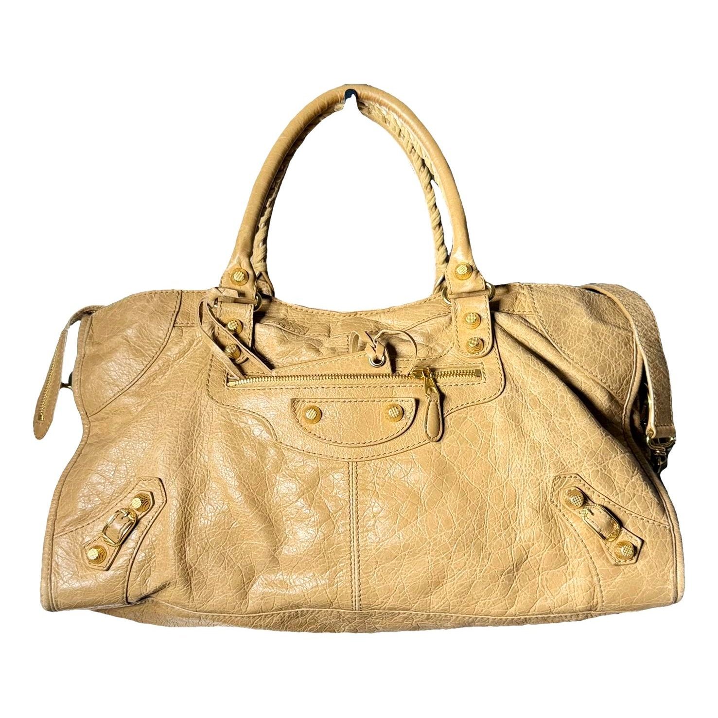 City leather handbag