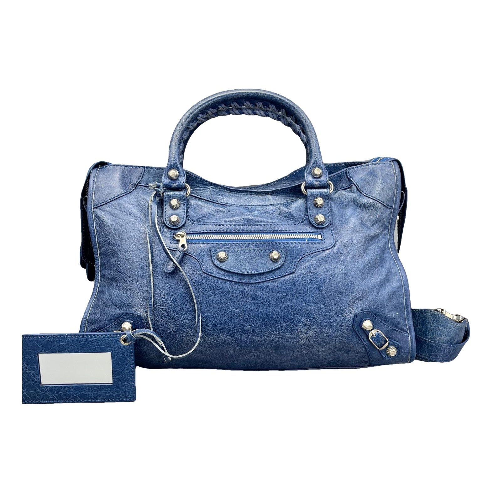 City leather handbag