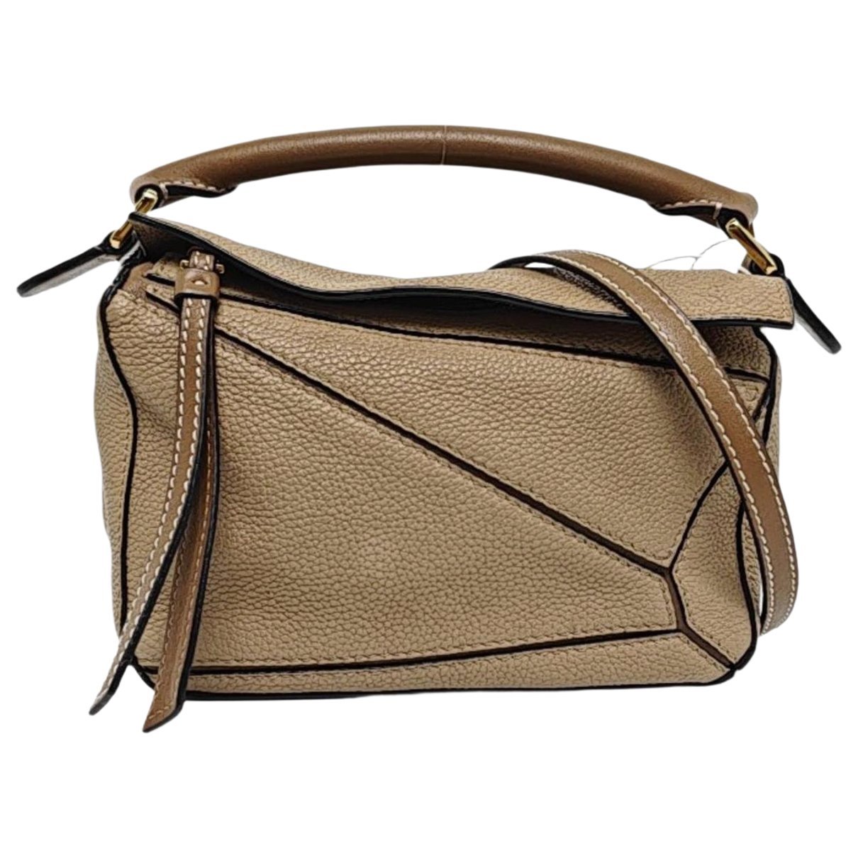 Puzzle leather handbag
