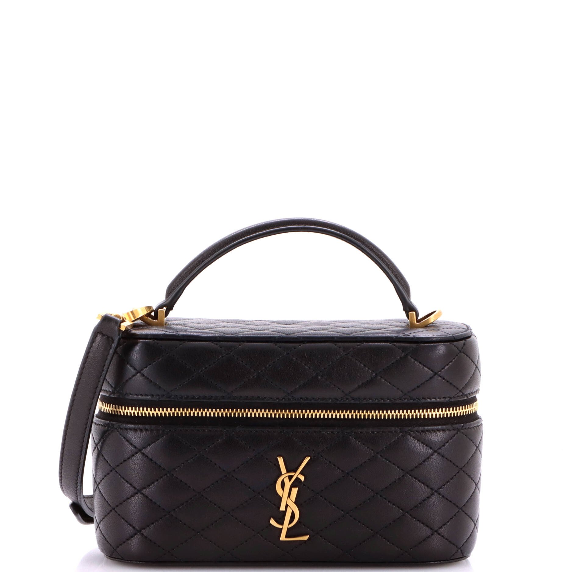 Gaby Zip Around Vanity Bag Quilted Leather Mini
