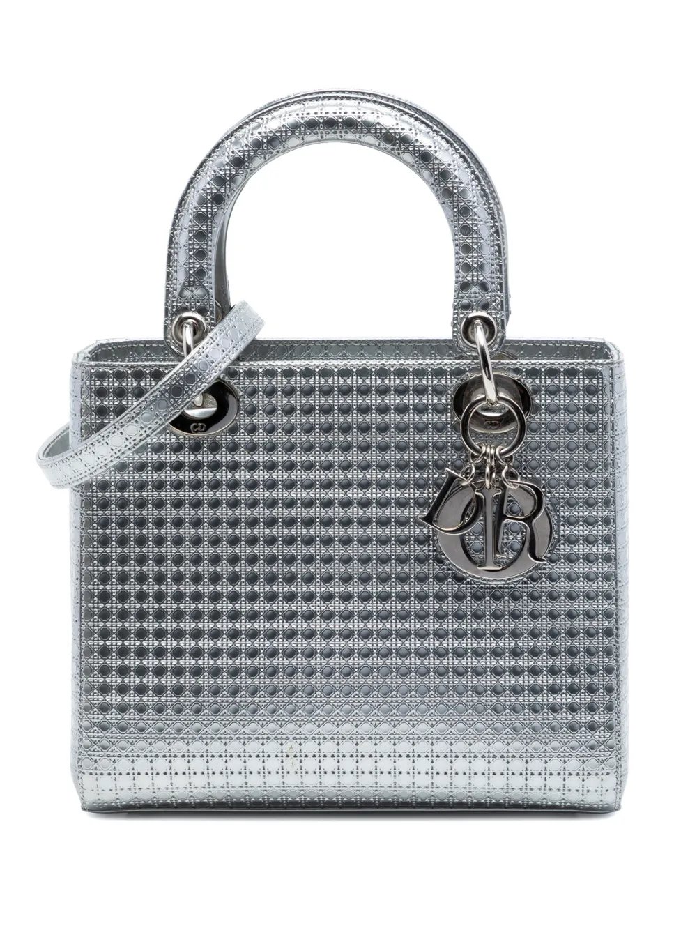 2015 Medium Metallic Patent Microcannage Lady Dior satchel