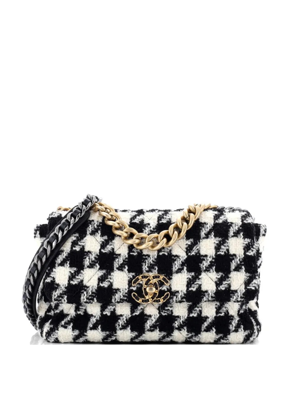 19 Flap Bag Quilted Tweed Large crossbody bag
