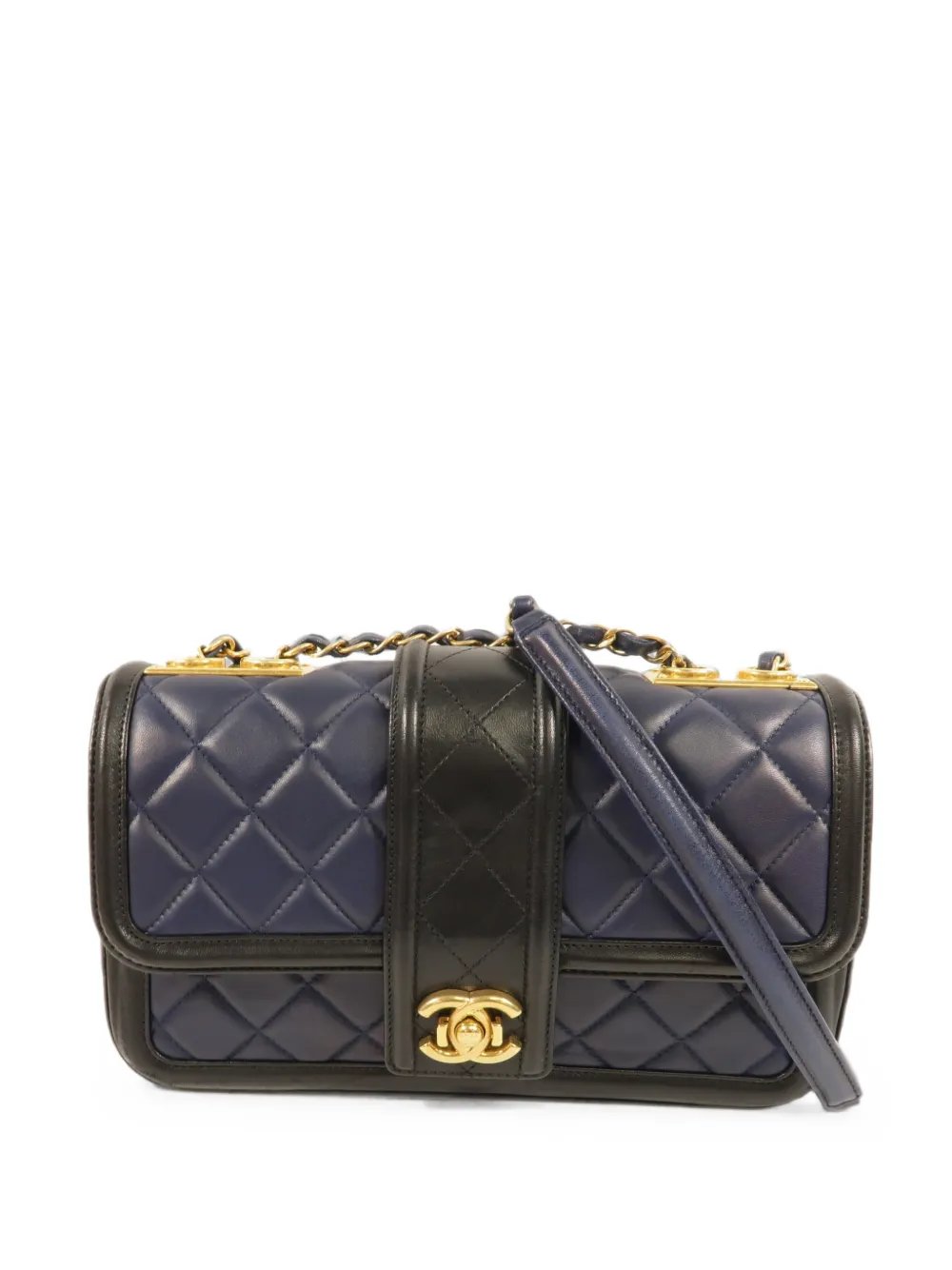 CC turn-lock flap shoulder bag