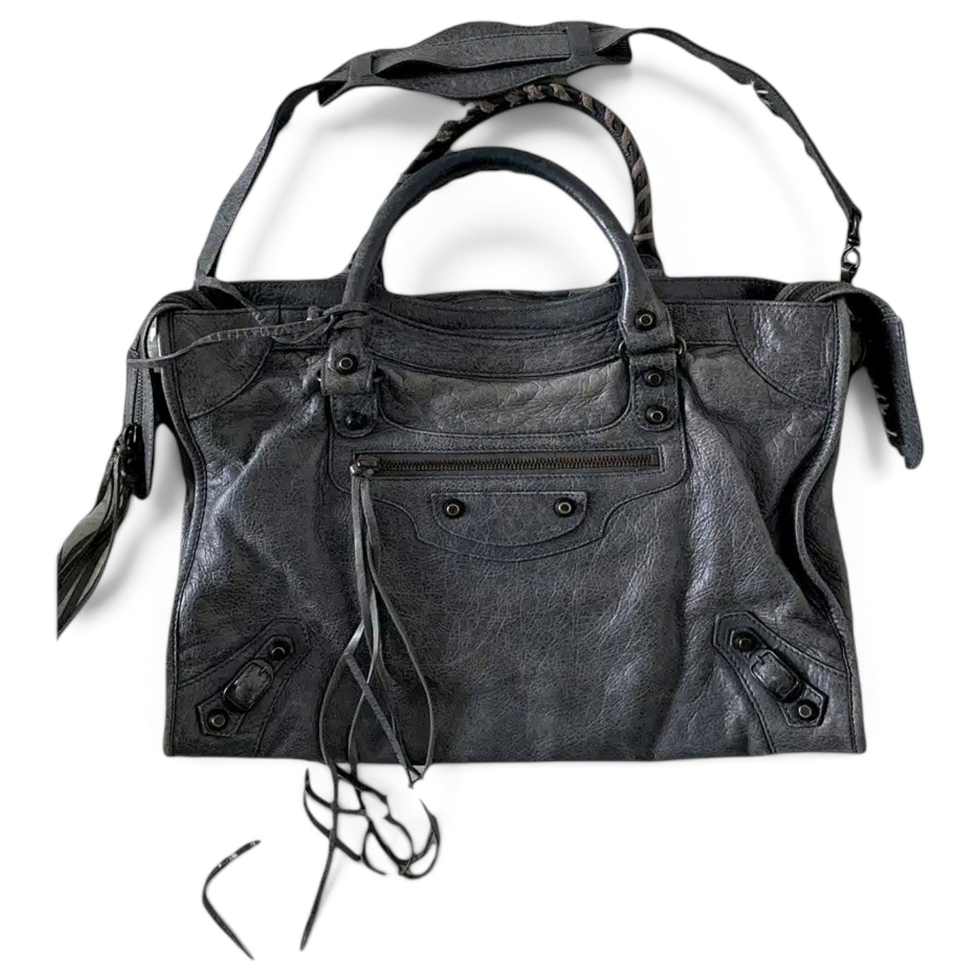 City leather handbag