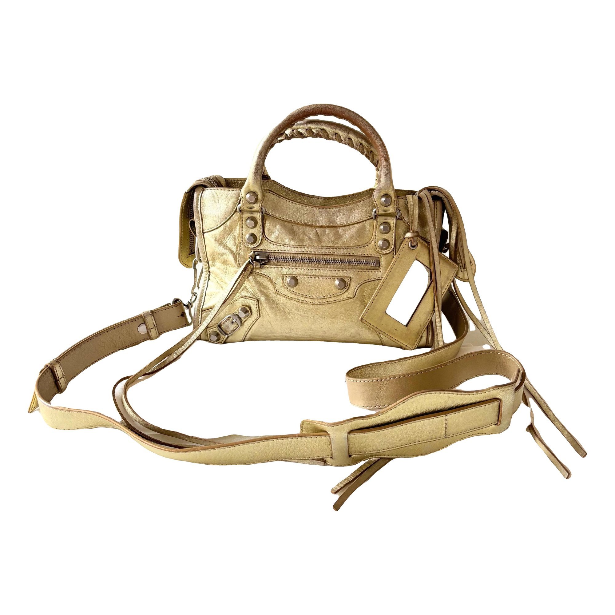 City leather handbag