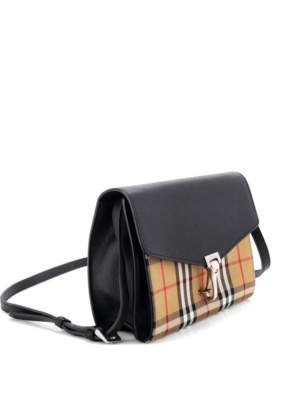Macken Leather and Vintage Check Canvas Small crossbody bag