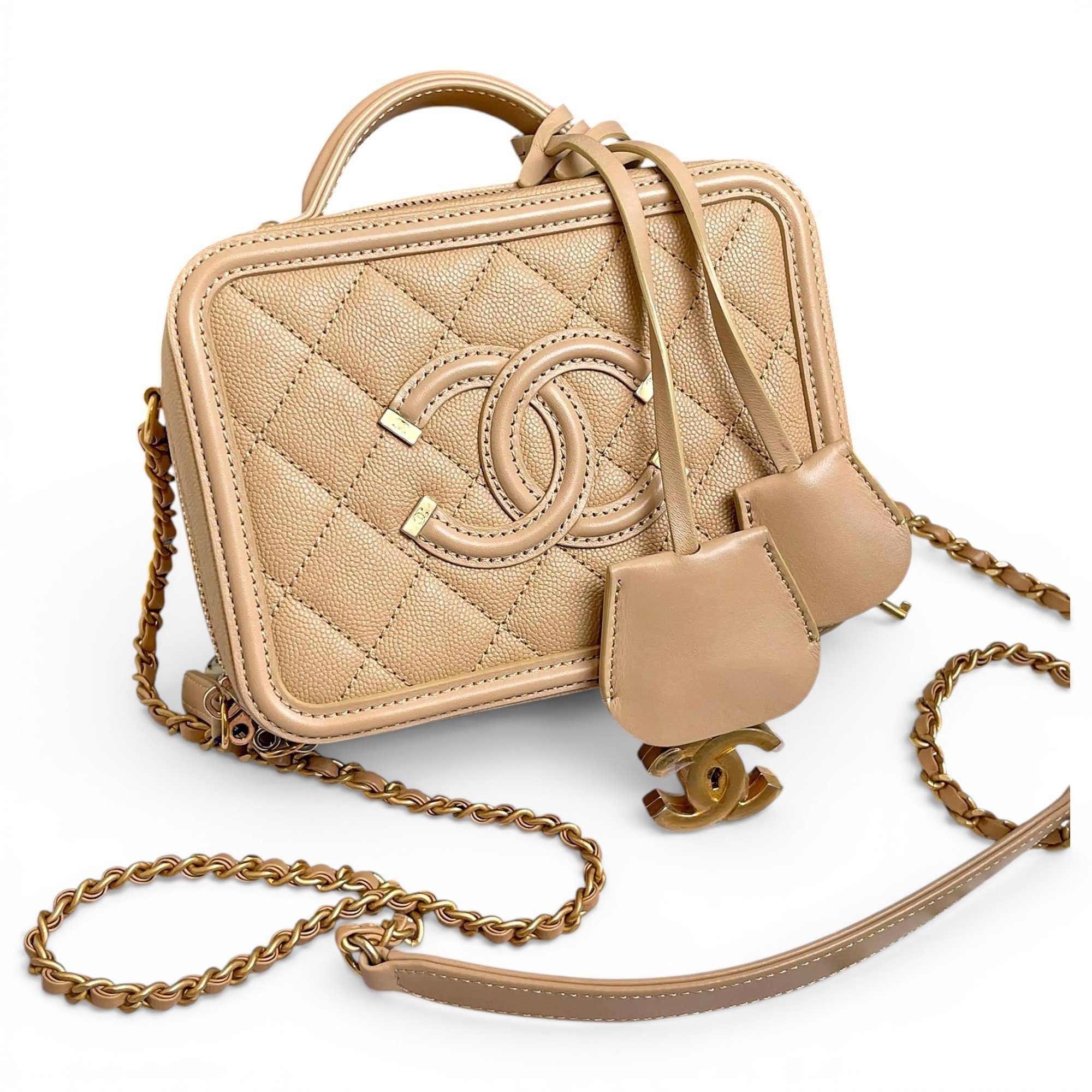 Vanity leather handbag