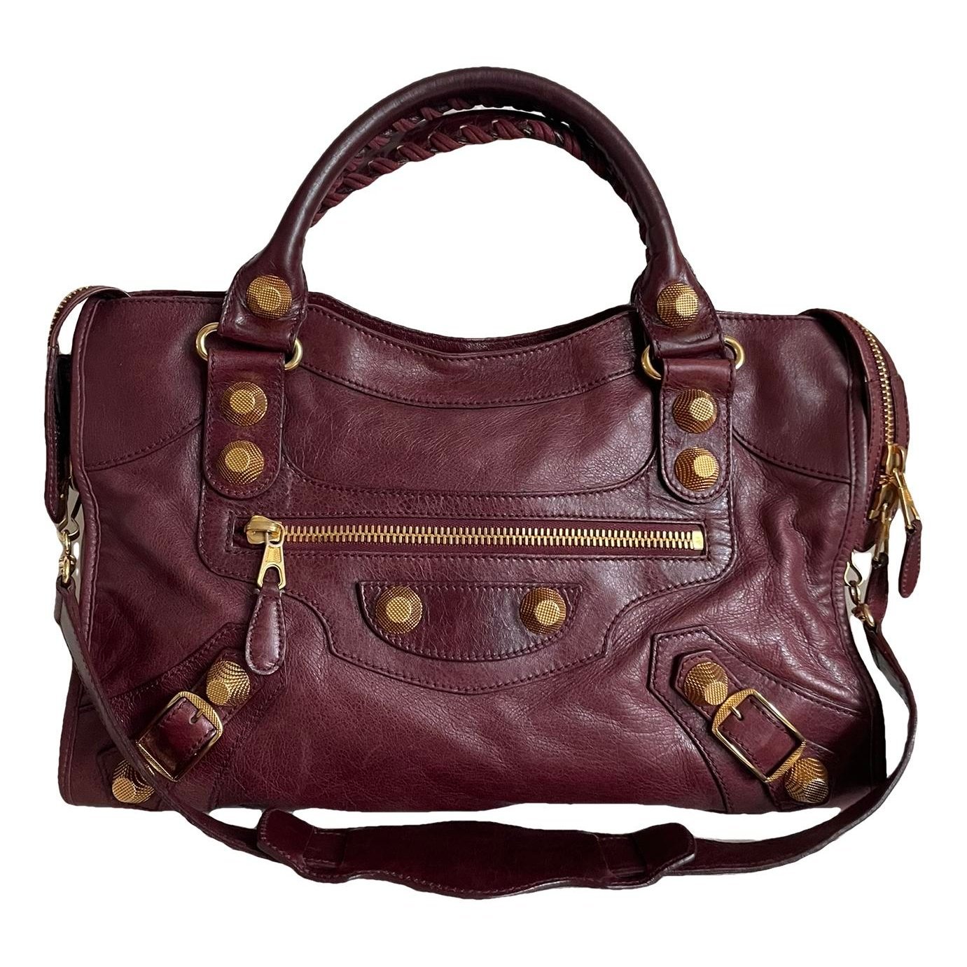 City leather handbag