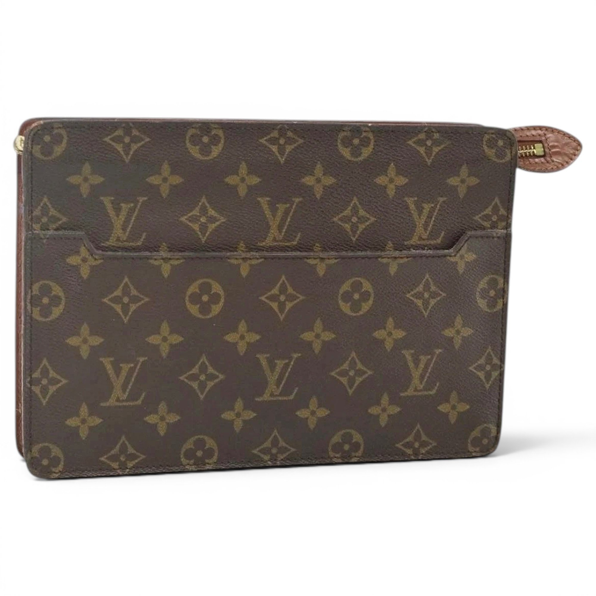 Leather clutch bag