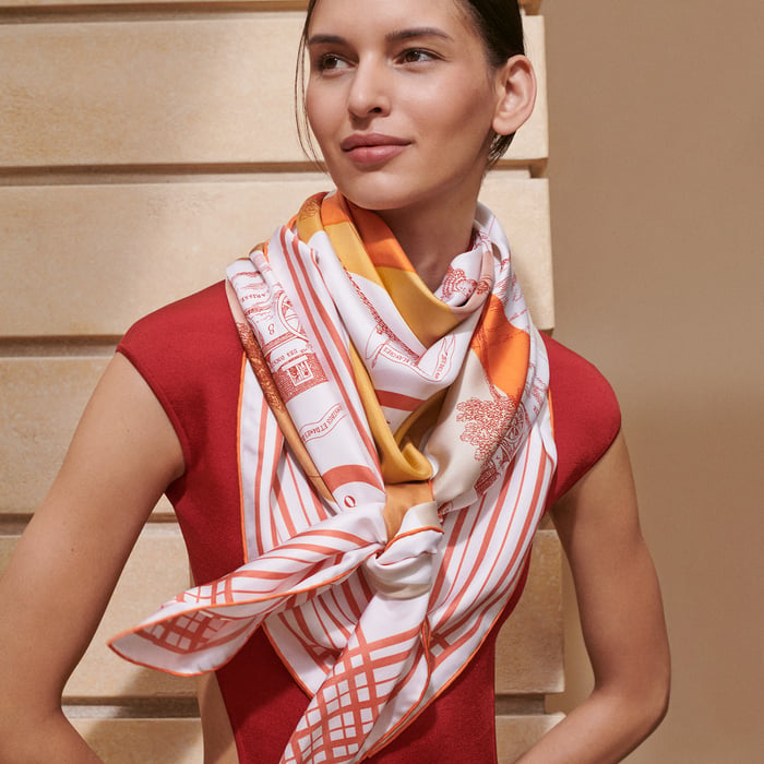 Jeu Des Omnibus Et Dames Blanches Au Tampon Scarf 140