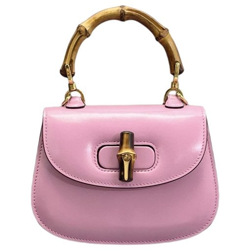 Convertible Bamboo Top Handle leather handbag